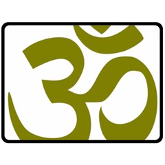 Hindu Om Symbol (olive) Fleece Blanket (large) 