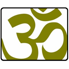 Hindu Om Symbol (olive) Fleece Blanket (medium) 