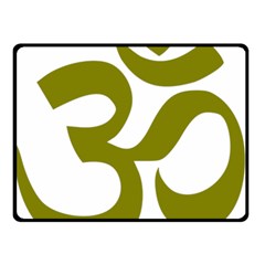 Hindu Om Symbol (olive) Double Sided Fleece Blanket (small) 