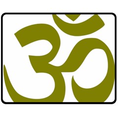 Hindu Om Symbol (olive) Double Sided Fleece Blanket (medium) 