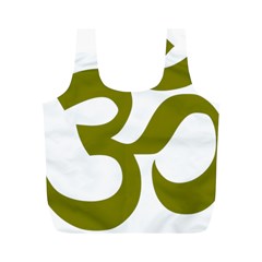 Hindu Om Symbol (olive) Full Print Recycle Bags (m) 