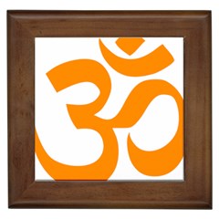 Hindu Om Symbol (orange) Framed Tiles by abbeyz71