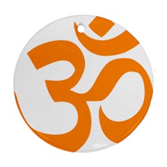 Hindu Om Symbol (orange) Ornament (round)