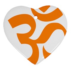 Hindu Om Symbol (orange) Ornament (heart)