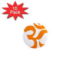 Hindu Om Symbol (orange) 1  Mini Magnet (10 Pack) 