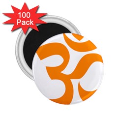 Hindu Om Symbol (orange) 2 25  Magnets (100 Pack) 