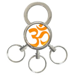 Hindu Om Symbol (orange) 3-ring Key Chains