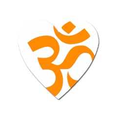 Hindu Om Symbol (orange) Heart Magnet