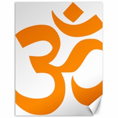 Hindu Om Symbol (orange) Canvas 12  X 16  