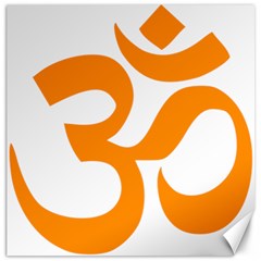 Hindu Om Symbol (orange) Canvas 16  X 16  