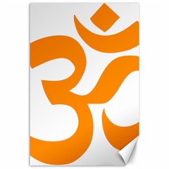 Hindu Om Symbol (orange) Canvas 24  X 36 