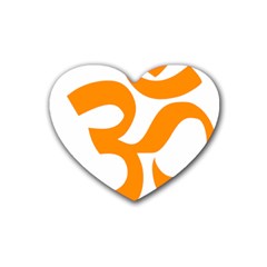 Hindu Om Symbol (orange) Heart Coaster (4 Pack) 