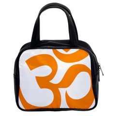 Hindu Om Symbol (orange) Classic Handbags (2 Sides)