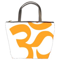 Hindu Om Symbol (orange) Bucket Bags