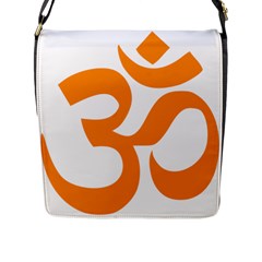 Hindu Om Symbol (orange) Flap Messenger Bag (l) 
