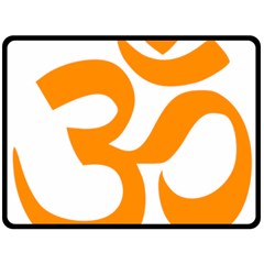 Hindu Om Symbol (orange) Double Sided Fleece Blanket (large)  by abbeyz71