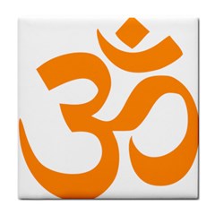 Hindu Om Symbol (orange) Tile Coasters by abbeyz71