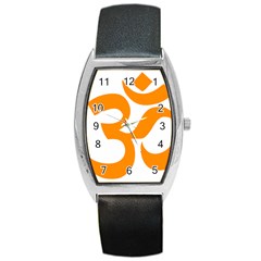 Hindu Om Symbol (orange) Barrel Style Metal Watch by abbeyz71