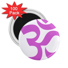 Hindu Om Symbol (bright Purple) 2 25  Magnets (100 Pack)  by abbeyz71