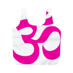 Hindu Om Symbol (pink) Full Print Recycle Bags (m)  by abbeyz71