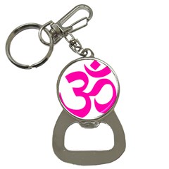 Hindu Om Symbol (pink) Button Necklaces by abbeyz71
