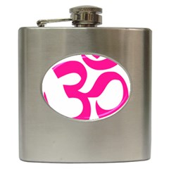 Hindu Om Symbol (deep Pink) Hip Flask (6 Oz) by abbeyz71