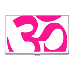 Hindu Om Symbol (deep Pink) Business Card Holders by abbeyz71