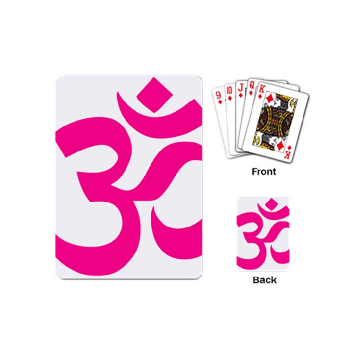 Hindu Om Symbol (Deep Pink) Playing Cards (Mini) 