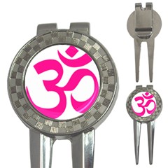 Hindu Om Symbol (deep Pink) 3-in-1 Golf Divots by abbeyz71