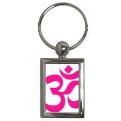 Hindu Om Symbol (deep Pink) Key Chains (rectangle)  by abbeyz71
