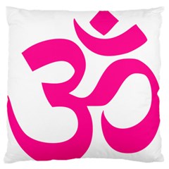 Hindu Om Symbol (deep Pink) Standard Flano Cushion Case (one Side) by abbeyz71