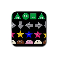 Cute Symbol Rubber Square Coaster (4 Pack)  by Nexatart