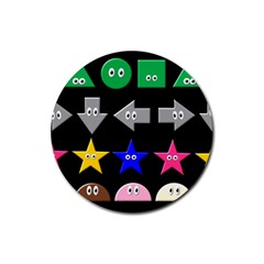 Cute Symbol Rubber Coaster (round)  by Nexatart