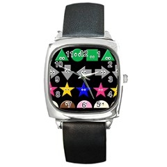 Cute Symbol Square Metal Watch