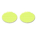 Chevron Background Patterns Cufflinks (Oval) Front(Pair)