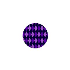 Static Argyle Pattern Blue Purple 1  Mini Magnets by Nexatart