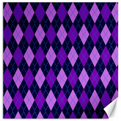 Static Argyle Pattern Blue Purple Canvas 12  X 12  