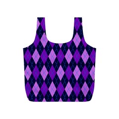 Static Argyle Pattern Blue Purple Full Print Recycle Bags (s)  by Nexatart