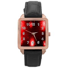 Box Lights Red Plaid Rose Gold Leather Watch  by Mariart