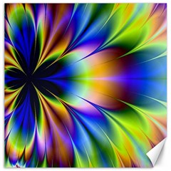Bright Flower Fractal Star Floral Rainbow Canvas 16  X 16   by Mariart
