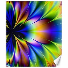 Bright Flower Fractal Star Floral Rainbow Canvas 20  X 24   by Mariart