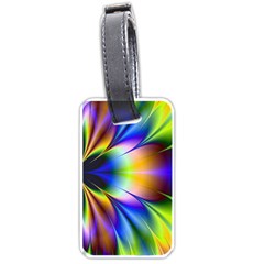 Bright Flower Fractal Star Floral Rainbow Luggage Tags (one Side) 