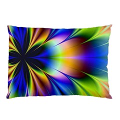 Bright Flower Fractal Star Floral Rainbow Pillow Case (two Sides) by Mariart