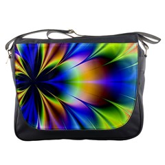 Bright Flower Fractal Star Floral Rainbow Messenger Bags