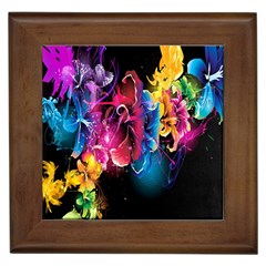 Abstract Patterns Lines Colors Flowers Floral Butterfly Framed Tiles