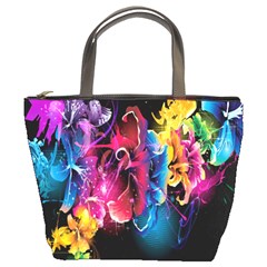 Abstract Patterns Lines Colors Flowers Floral Butterfly Bucket Bags by Mariart