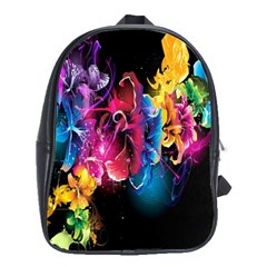 Abstract Patterns Lines Colors Flowers Floral Butterfly School Bags(large) 