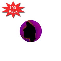 Buffalo Fractal Black Purple Space 1  Mini Magnets (100 Pack) 