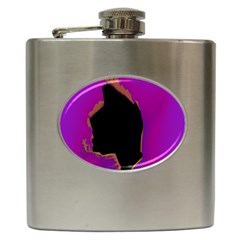 Buffalo Fractal Black Purple Space Hip Flask (6 Oz)