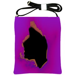 Buffalo Fractal Black Purple Space Shoulder Sling Bags by Mariart